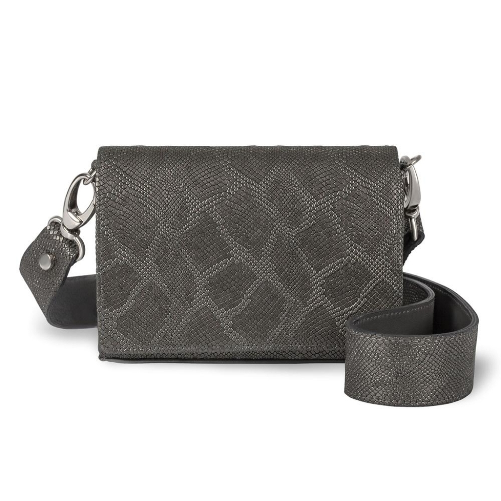 Piper & Skye Lola Crossbody/Shoulder Gunmetal Embossed Leather. - Picture 2 of 16